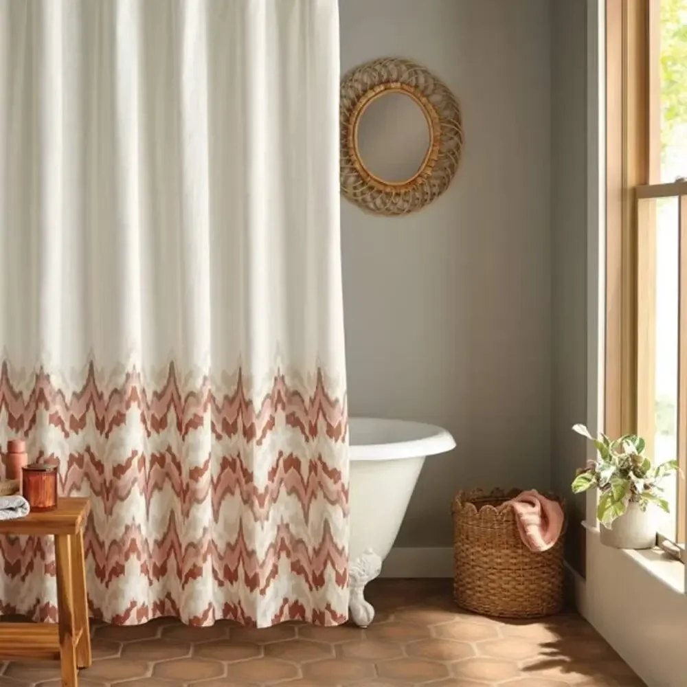 Threshold NWT Coastal Shower Curtain Missing Hooks